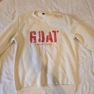 SHEIN Cream and Red GOAT Crewneck Sweater